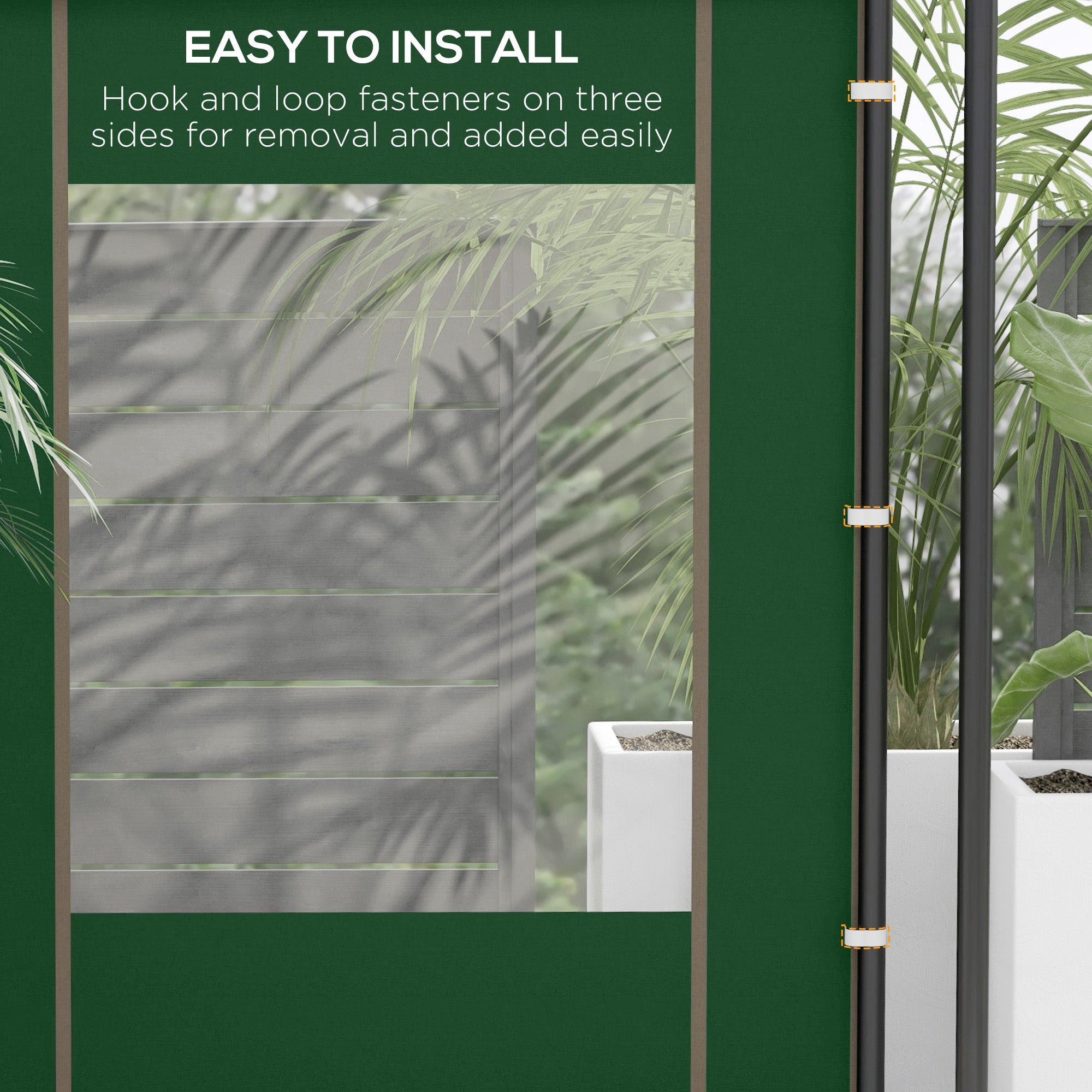 Outsunny Set of Two 295cm Replacement Canopy Walls - Green - anydaydirect
