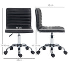 HOMCOM Adjustable Swivel Office Chair with Armless Mid-Back in PU Leather and Chrome Base - Black - anydaydirect