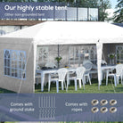 Outsunny 3 x 6m Pop Up Gazebo, Height Adjustable Marquee Party Tent with Sidewalls and Storage Bag, White - anydaydirect