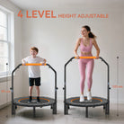 HOMCOM 40" Foldable Mini Fitness Trampoline, with Adjustable Foam Handle, Orange - anydaydirect