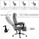 Vinsetto 6 Point Vibrating Massage Office Chair with Heat, Breathable Faux Leather Office Chair with High Back, Height Adjustable Grey - anydaydirect
