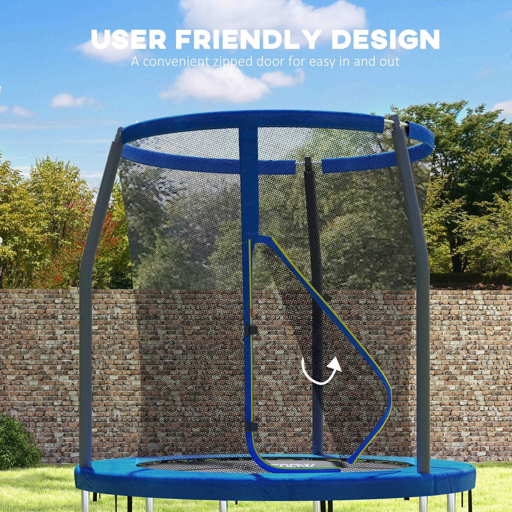 SPORTNOW 6ft Trampoline with Safety Enclosure Net, Steel Frame Outdoor Trampoline, with Edge, Safety Cover - anydaydirect