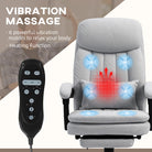 Vinsetto Office Chair, Ergonomic Desk Chair with 6-Point Vibration Massage and Lumbar Heating, Computer Chair with Lumbar Support Pillow, 155° Reclining Back and Footrest, Grey - anydaydirect