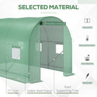 Outsunny 3.5 x 2m Walk-In Polytunnel Greenhouse, with Steel Frame, PE Cover, Roll-Up Door and 6 Windows, Green - anydaydirect