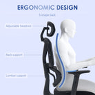 Vinsetto Mesh Office Chair, Height Adjustable Desk Chair with Lumbar Support, Swivel Wheels and Adjustable Headrest, Black - anydaydirect