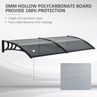 Outsunny Door Canopy Awning Outdoor Window Rain Shelter Cover for Front/Back Door Porch Black 196 x 75cm - anydaydirect