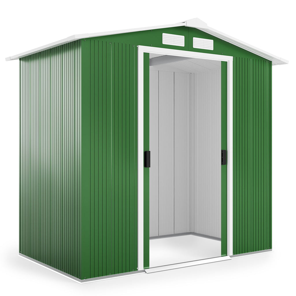 Sapphire 6x4ft Green Metal Garden Shed - Durable & Easy Assembly - anydaydirect