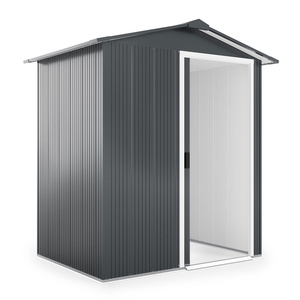 Durable 5x4ft Sapphire Metal Garden Shed - Grey - anydaydirect