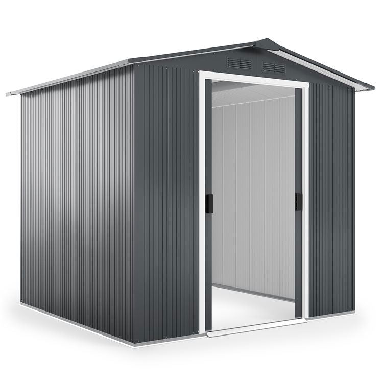 6x6ft Grey Metal Shed - Durable & Easy Assembly - anydaydirect