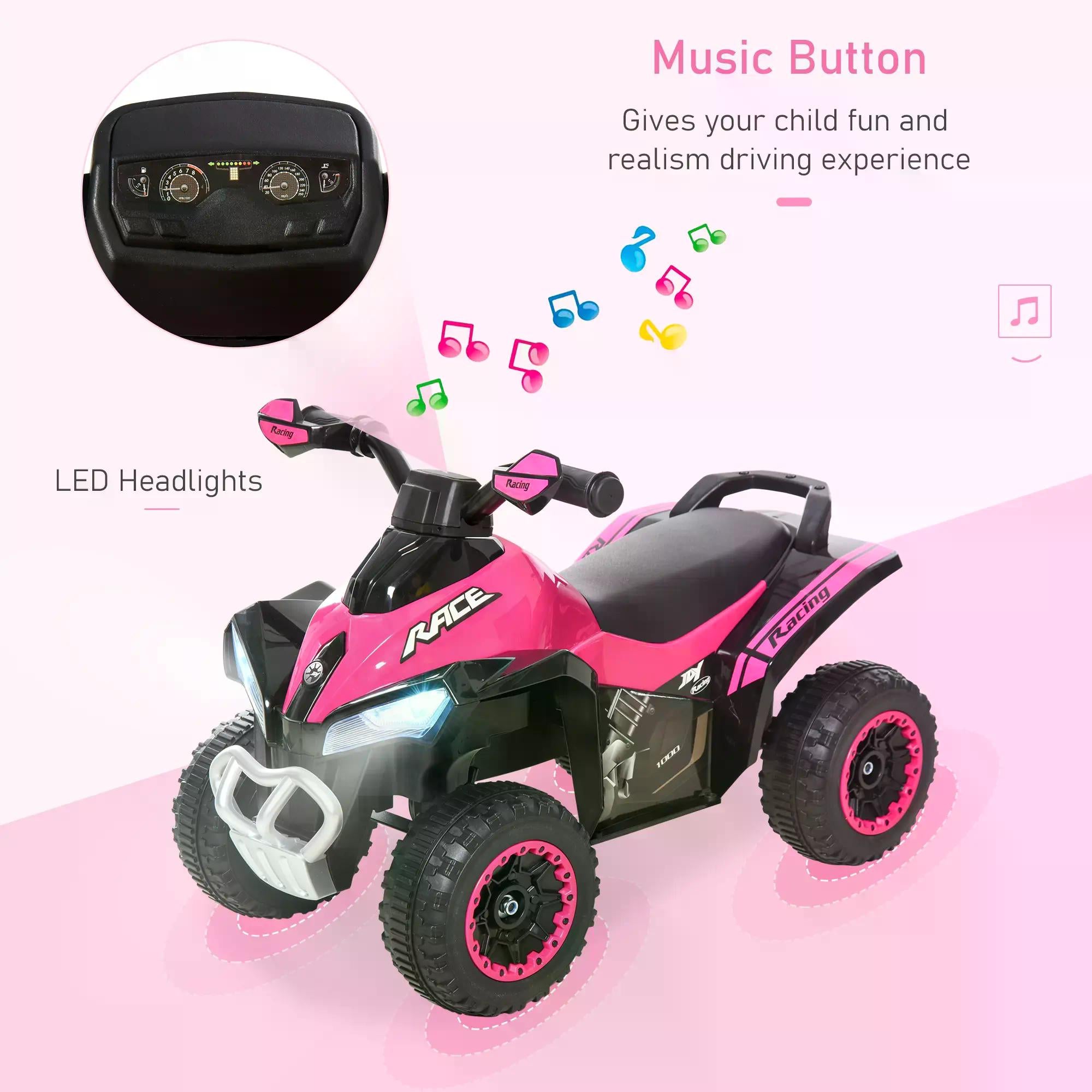 HOMCOM Ride on Toy for Kids 4 Wheel Foot-to-Floor Sliding Walking Car Toy Motorcycle Baby Walker Toddler Toys for for 18-36 Months Boys and Girls - anydaydirect