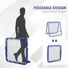 HOMCOM Double Sided Football Rebounder Net, Football Rebound Goal with Five Adjustable Angles, Blue - anydaydirect