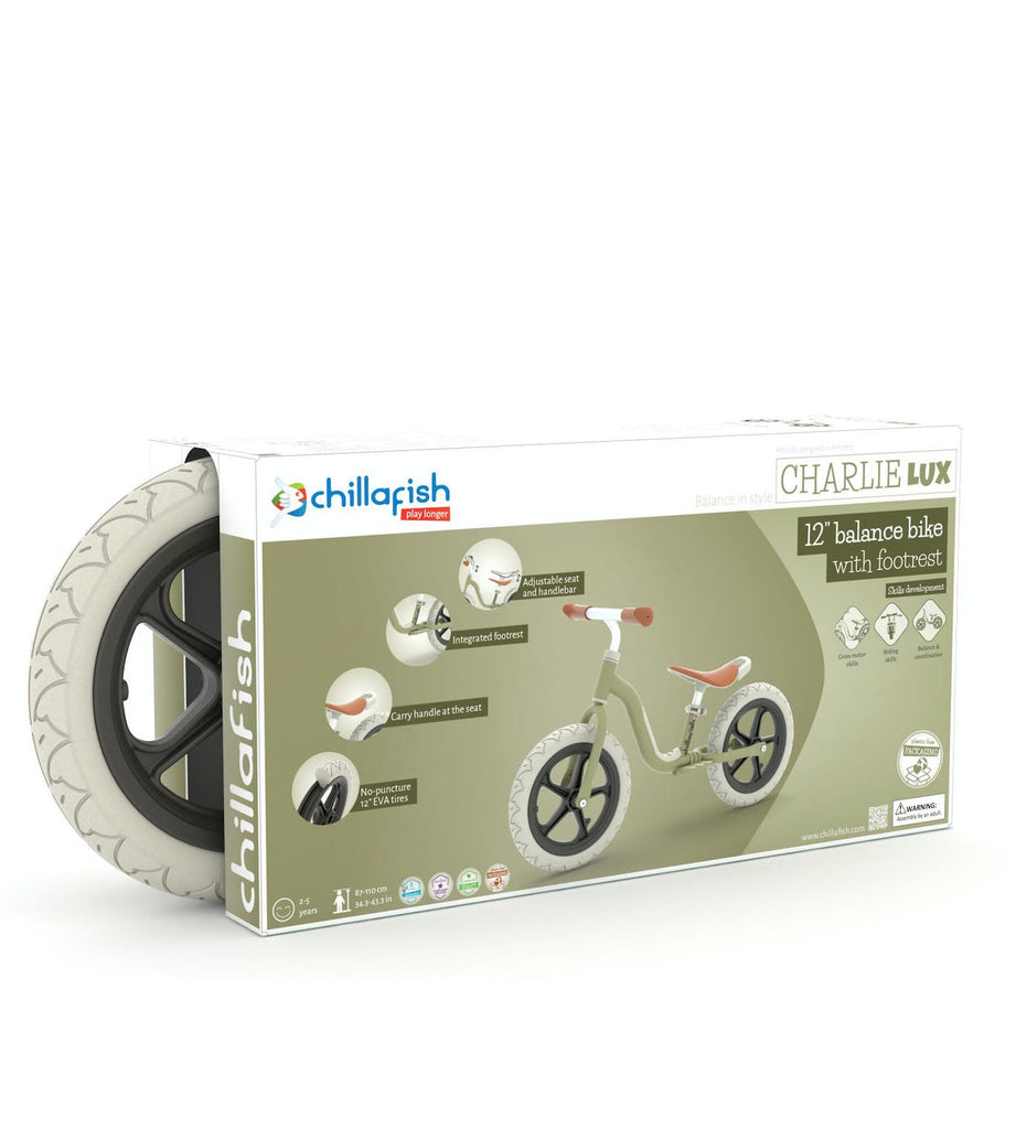 Chillafish Balance Bike Charlie Lux - Olive - anydaydirect
