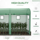 Outsunny Garden Plant Tomato Growth Greenhouse W/ Double Doors & 4 Windows  PE Cover Steel Frame Green, 3L x 1W x 2H (m) - anydaydirect
