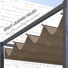 Outsunny Pergola Roof, Retractable Sun Shade Cover for 2.85 x 2m Pergola, UV30+ Protected, Coffee - anydaydirect