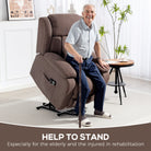 HOMCOM Eight-Point Massage Electric Lift Chair - Dark Brown - anydaydirect