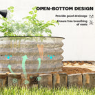 Outsunny Set of 2 Raised Garden Bed, Metal Planter Box with Safety Edging, Easy-to-assemble Stock Tank, Cream White - anydaydirect