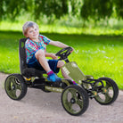 HOMCOM Kids Children Pedal Go Kart Ride On Racer Braking System Adjsuatble Seat Green - anydaydirect