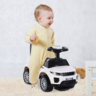 HOMCOM 3-in-1 Ride On Car for Toddlers, Foot to Floor Slider with Horn, Steering Wheel and Under Seat Storage, White - anydaydirect
