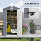 Outsunny 4 x 6ft Garden Shed with Foundation Kit, Polypropylene Outdoor Storage Tool House with Ventilation Slots and Lockable Door, Grey - anydaydirect