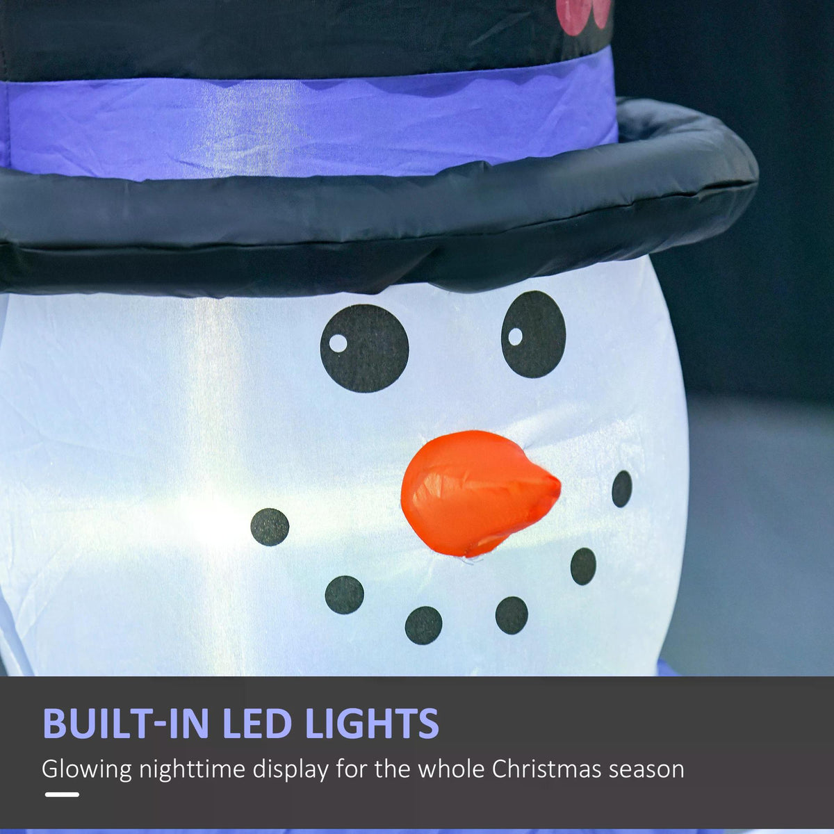 HOMCOM Christmas Inflatable Snowman Family Outdoor Home Seasonal Decoration w/ LED Light - anydaydirect