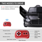 HOMCOM Licensed Bentley Kids Electric Car, 6V Battery Ride On Toy, Durable PP Construction, Black - anydaydirect