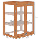 Outsunny 3-tier Wood Greenhouse Garden Polycarbonate Cold Frame Balcony Grow House w/ Storage Shelf for Plants, Flowers, Orange - anydaydirect