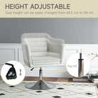 HOMCOM Modern Accent Chair with Swivel Base, Height Adjustable Arm Chair with Pillow for Living Room, Bedroom, Cream White - anydaydirect