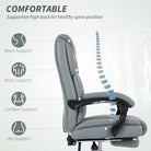 HOMCOM Faux Leather Reclining Office Chair Special  with Footrest - Grey - anydaydirect