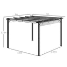Outsunny 3 x 3(m) Aluminium Pergola Canopy Gazebo Awning Outdoor Garden Sun Shade Shelter Marquee Party BBQ, Light Grey - anydaydirect