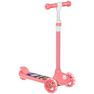 AIYAPLAY Kids 3 Wheel Scooter for 2-6 Years Old w/ Adjustable Height, LED Light, TPE Handlebar, Pink - anydaydirect