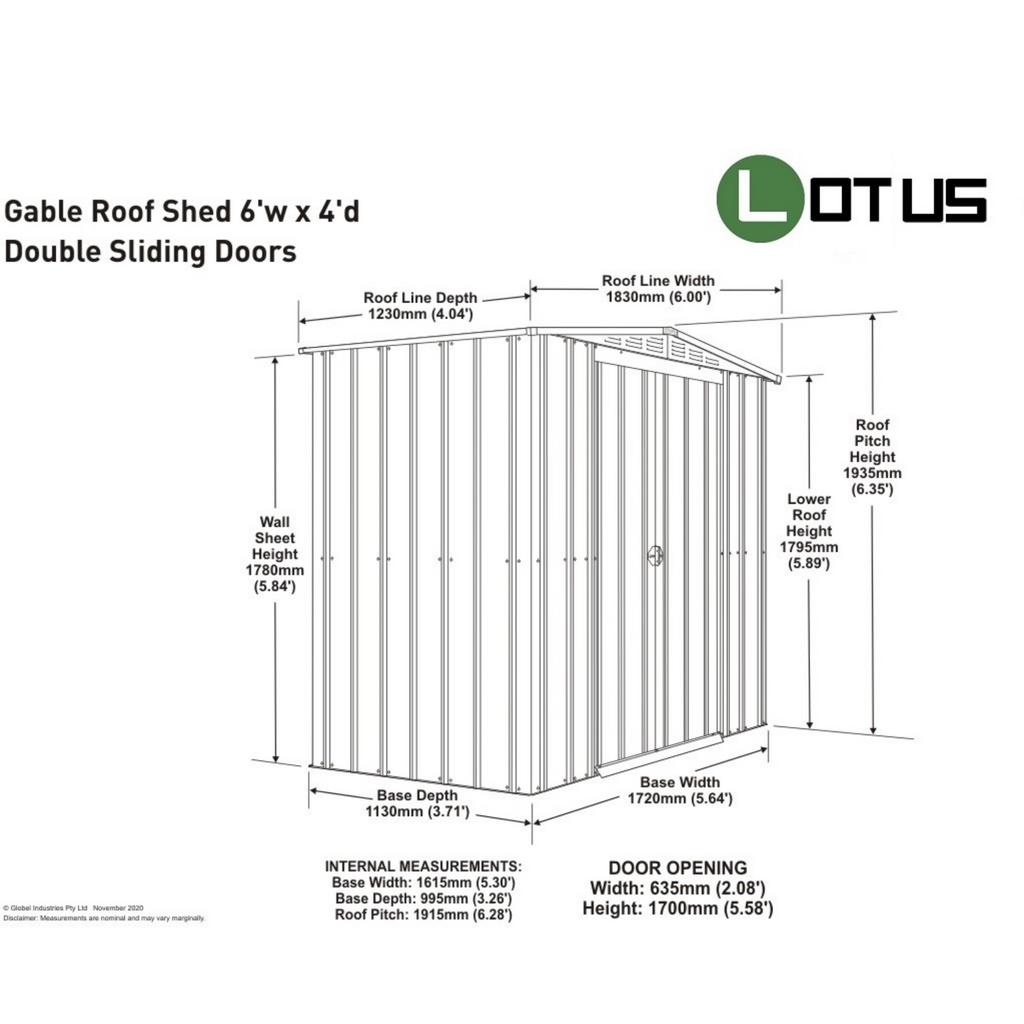 Premium 6x4ft Apex Metal Garden Shed - Weather Resistant Green - anydaydirect