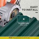 Outsunny Corrugated Roofing Sheets, Pack of 12, Galvanised Metal Roofing Sheets for Greenhouse, Garage, Storage Shed, Carport, 129 x 45cm, Green - anydaydirect