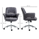 Vinsetto Swivel Computer Office Chair Mid Back Desk Chair for Home Study Bedroom,  Charcoal Grey - anydaydirect