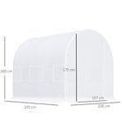 Outsunny 2.5 x 2 x 2 m Polytunnel Greenhouse, Walk-in Green House for Garden with Mesh Windows, Galvanised Steel Frame, White - anydaydirect