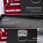 HOMCOM Steel Six Drawer Tool Storage Carry Chest, with Lock and Keys - Red - anydaydirect