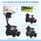 HOMCOM Ride-On Car Push Along Car Mercedes-Benz G350 Sliding Walker Foot to Floor Slider Stroller Toddler w/ Steering Wheel, Black - anydaydirect