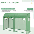 Outsunny Garden Plant Tomato Growth Greenhouse W/ Double Doors & 4 Windows  PE Cover Steel Frame Green, 3L x 1W x 2H (m) - anydaydirect
