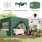 Outsunny 3 x 3m Pop-Up Gazebo Shelter, with Accessories - Dark Green - anydaydirect