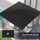 Outsunny 3 x 3(m) Gazebo Frame Replacement - Black - anydaydirect