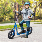 HOMCOM Teen Push Scooter Kids Children Stunt Scooter Bike Bicycle Ride On 12" EVA Tyres, Blue - anydaydirect