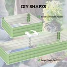 Outsunny Metal Raised Garden Bed Planter Box Outdoor Planters for Growing Flowers, Herbs, Green, Light Green - anydaydirect