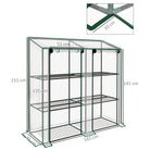 Outsunny 46 x 143cm Mini Lean-To Greenhouse, with Three Inner Shelves - anydaydirect