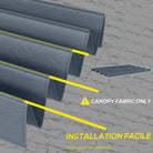 Outsunny Pergola Roof, Retractable Sun Shade Cover for 2.85 x 2m Pergola, UV30+ Protected, Dark Grey - anydaydirect