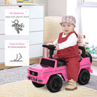 HOMCOM Aosom Compatible Baby Push Handle Sliding Car Mercedes-Benz G350 Licensed Foot to Floor Slider w/ Horn Under Seat Storage Pink - anydaydirect