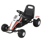 HOMCOM Kids Adjustable Seat PP Pedal Go-Kart White/Red - anydaydirect