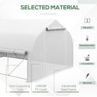 Outsunny 4 x 3(m) Walk-in Polytunnel Greenhouse, Zipped Roll Up Sidewalls, Mesh Door, 8 Mesh Windows, Tunnel Warm House Tent with PE Cover, Complimentary Plant Labels and Gloves, White - anydaydirect