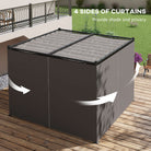 Outsunny 3 x 3m Moving Canopy Metal Pergola, with Curtains - Grey - anydaydirect
