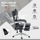 Vinsetto Vibration Massage Office Chair with Heat, Ergonomic Computer Desk Chairs, Faux Leather Desk Chair with Footrest, Armrest and Reclining Backrest, Charcoal Grey - anydaydirect