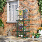 Outsunny 5 Tier Mini Greenhouse Outdoor Flower Stand Green House PVC Cover Portable Shed Metal Frame Transparent 69 x 49 x 193cm - anydaydirect