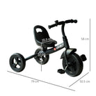 HOMCOM Ride On Tricycle 3 Wheels Plastic Pedal Trike for Kids over 18 Months , Black - anydaydirect